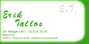 erik tallos business card